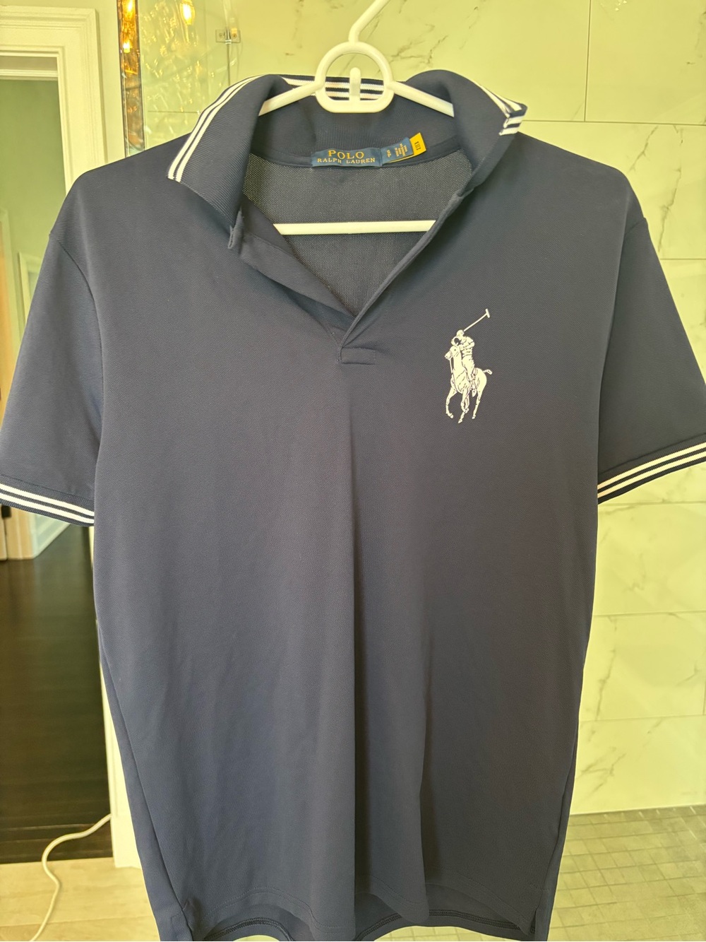 Ralph Lauren Polo mens Navy Short-Sleeve Polo Shirt - US Open
